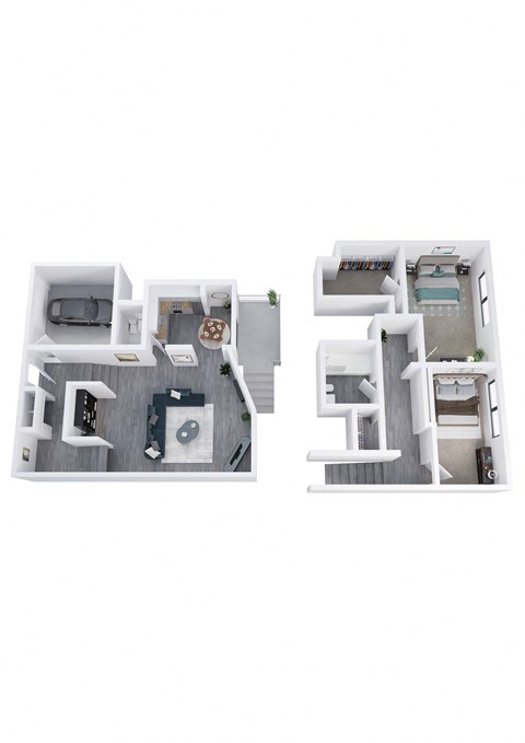 Floor plan for 2 beds, 1.5 baths